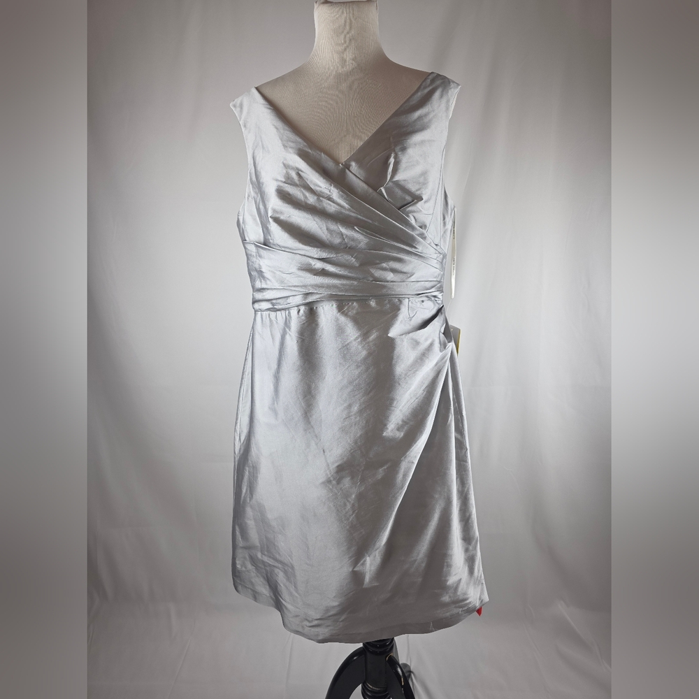ALFRED SUNG Asymmetrical Silver Dress